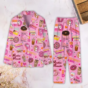 Dunkin Donuts Pajamas Set, Dunkin Donuts Shirt, Dunkin Donuts Pajamas, Dunkin Donuts Pants, Dunkin Donuts Gift, Coffee Lover Pajamas #pajamas