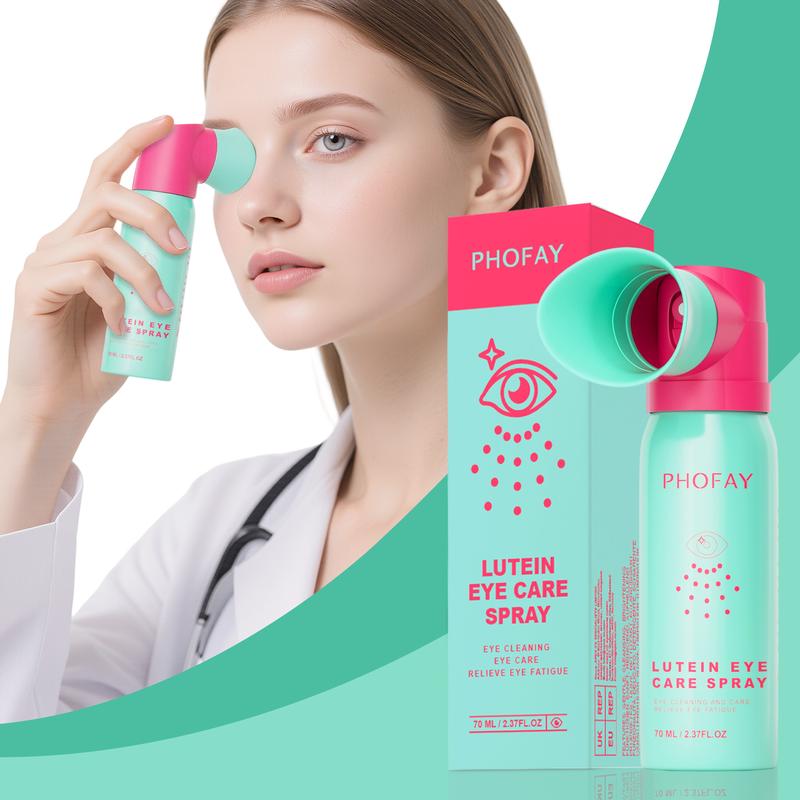 PHOFAY Optometrist-Recommended Lutein Dry Eye Spray, 2.37 fl oz, effectively relieves dry eyes, moisturizes, cleanses, refreshes, and soothes the eyes. Perfect for long-time work, frequent phone use, gamers, and students. Christmas gift