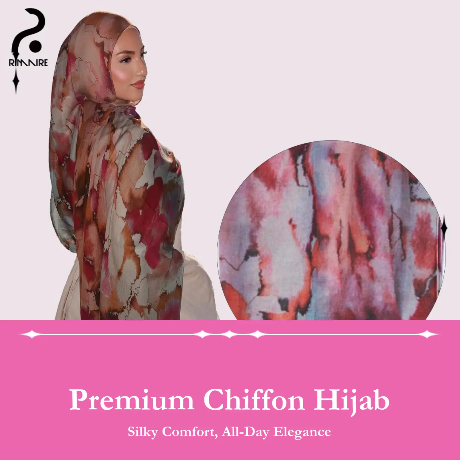 RIMAIRE Women's Printed Silky Chiffon Hijab - Lightweight, Flowy Long Pashmina Scarf for Muslim Modest Fashion, Jannah Style, Casual & Business Casual Clothes, Business Casual Outfits, Muslim Fashion