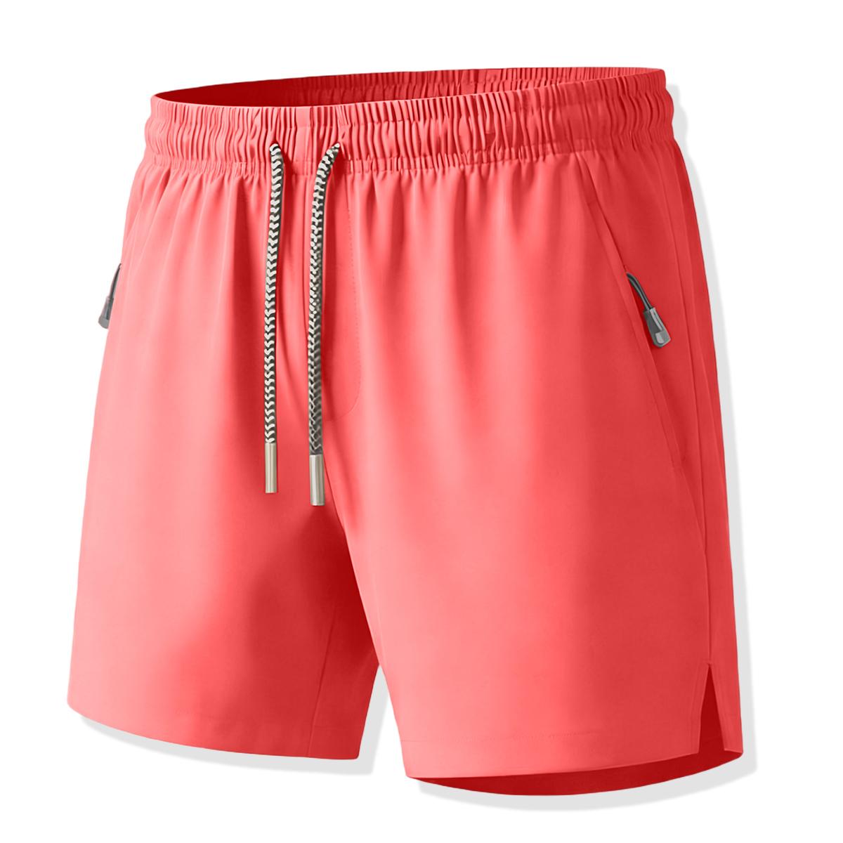 Women’s shorts—fashionable, comfortable, breathable, quick-drying; slit-hem design with drawstring and zippered pockets; basic women’s bottoms; women’s athletic shorts