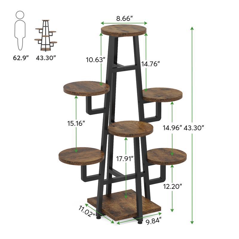 Tribesigns 7 Tier Plant Stand Indoor Tall Plant Shelf for Multiple Plants Organiser Flower Rack