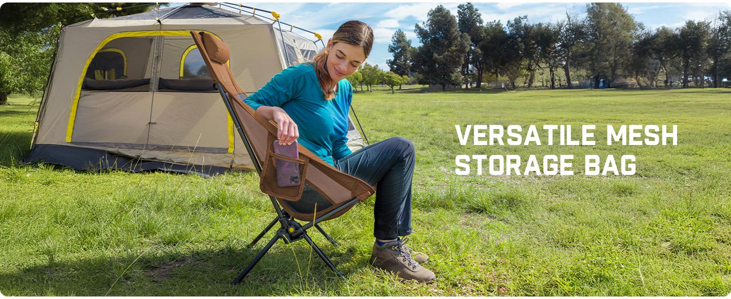 Fanttik Outdoor Zeta L8 Max Rocker Camping Chair, Multi-Angle Adjustable Camping Chair Supports 250 lbs, Portable & Lightweight, Comfort-Driven Design, High Strength Camping Chair