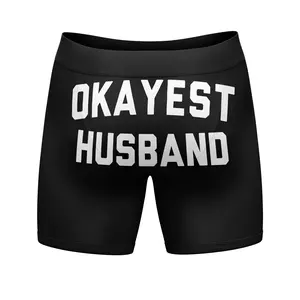 Mens Okayest Husband Boxer Briefs Funny Gift from Wife Humor Novelty Underwear Gag Funny Graphic Boxers Dad Joke  Funny Sarcastic  Mens Novelty Boxer Briefs Black