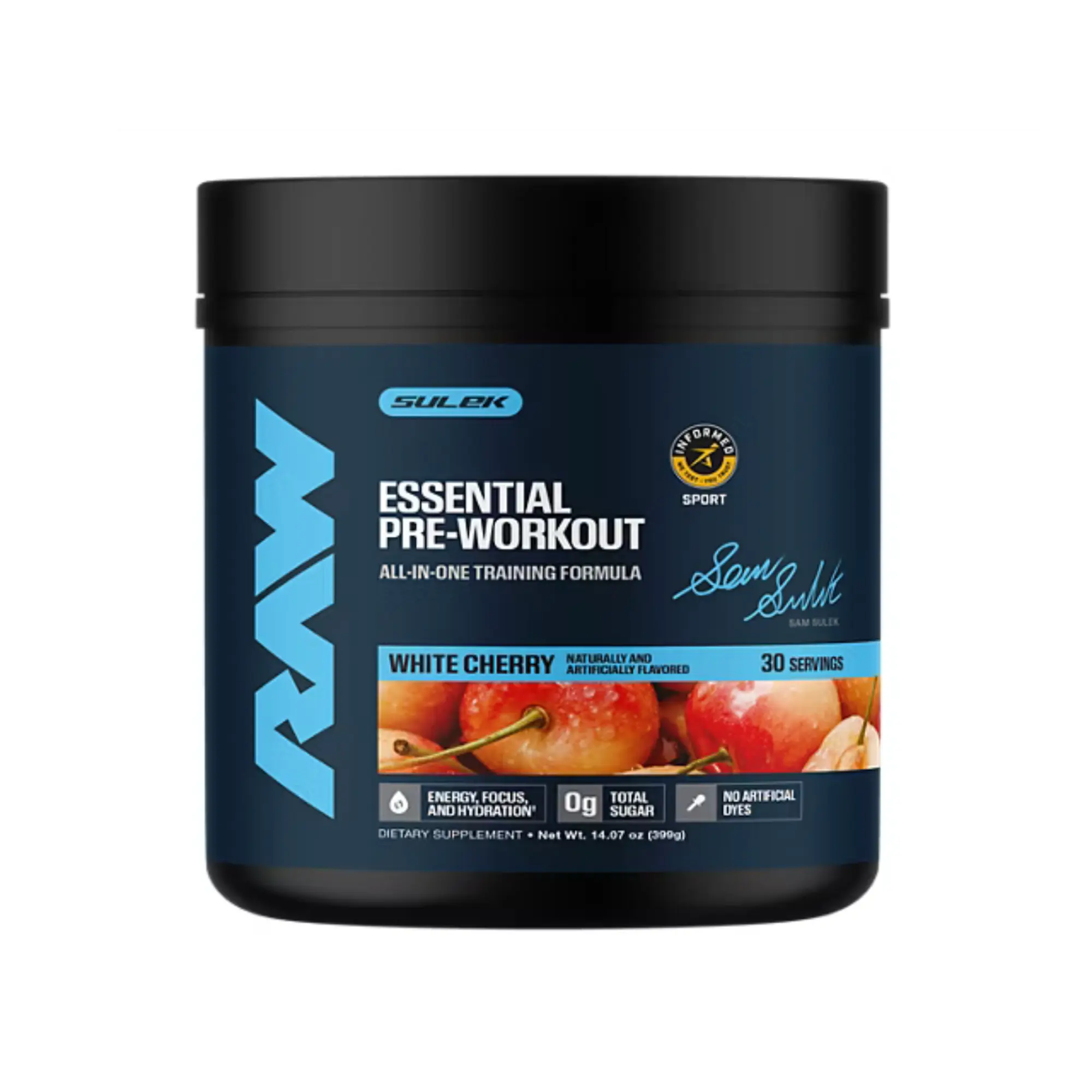Raw Nutrition CBUM Chris Bumstead Essential Pre-Workout Powder - 3.2g Edible Supplement for Adults, 200mg Caffeine for Explosive Energy, L-Citrulline for Blood Flow Boost, Supports Body Health with Multiple Benefits