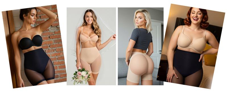 FeelinGirl Mesh Tummy Control Shapewear Shorts for Women Butt Lifting Body Shaper Thigh Slimmer Panties Underwear