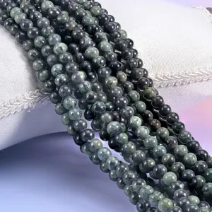 2-2.5mm Hole Kambaba Jasper Smooth Round Beads 6mm 8mm 10mm Jewelry Making 8 Inch Strand