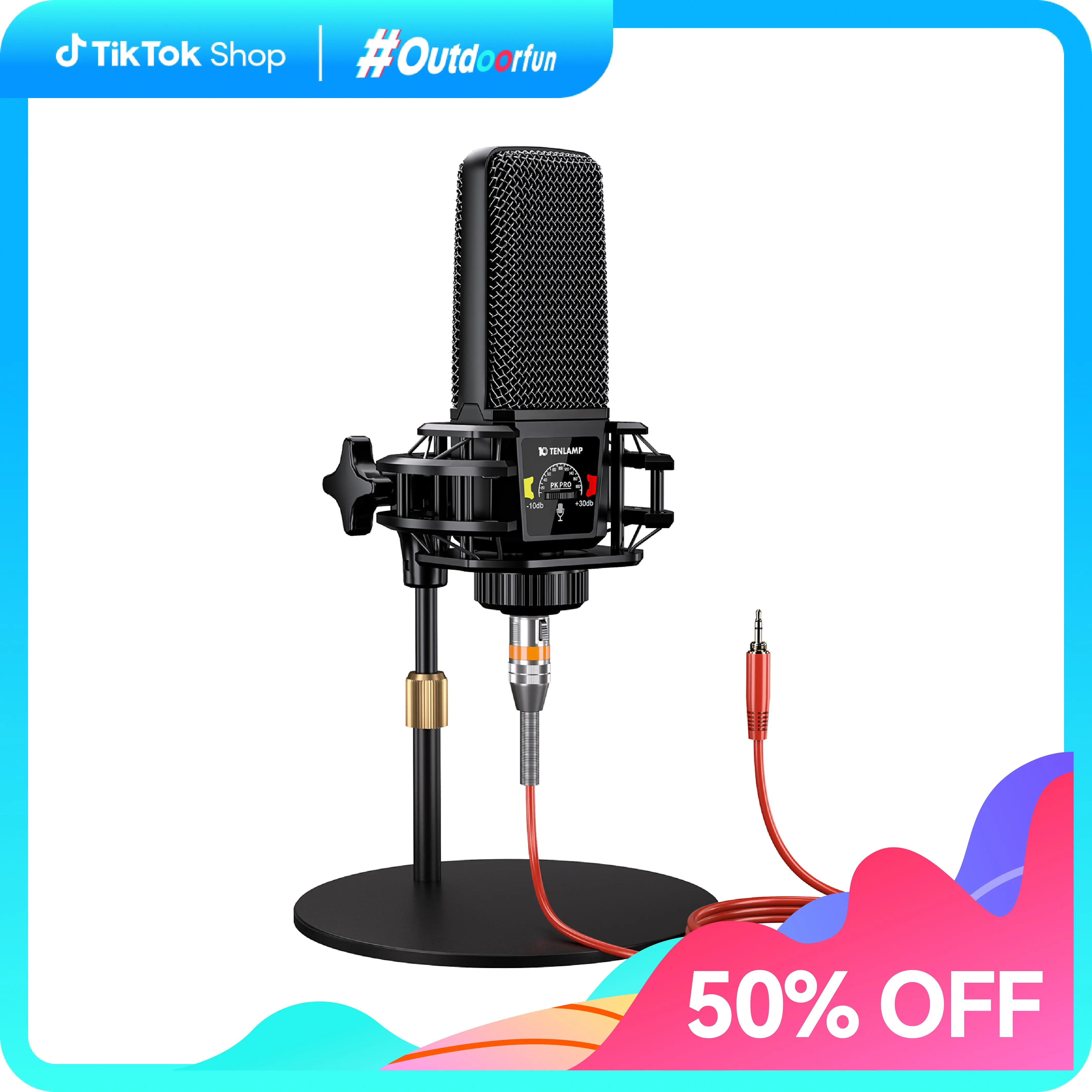 Tenlamp Condenser Microphone Kit Set (BM800/PK PRO/P15) - Singing Mic, Stable Live Mic, Vibration Damping Shock Mount, Live Vocal & Recording Equipment