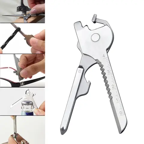 6-in-1 Keychain Knife Multitool, Portable EDC Keychain Pendant, Bottle Opener, Screwdriver, Package Opener, Everyday Carry Pocket Tool, Edc Utility Multitools & Accessories