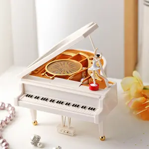 Unique Dancing Girl Piano Music Box Valentine's Day Rotating Music Box Decoration Figurine Creative Birthday Gift for Her Family Gift New Year Gift Interest Gifts