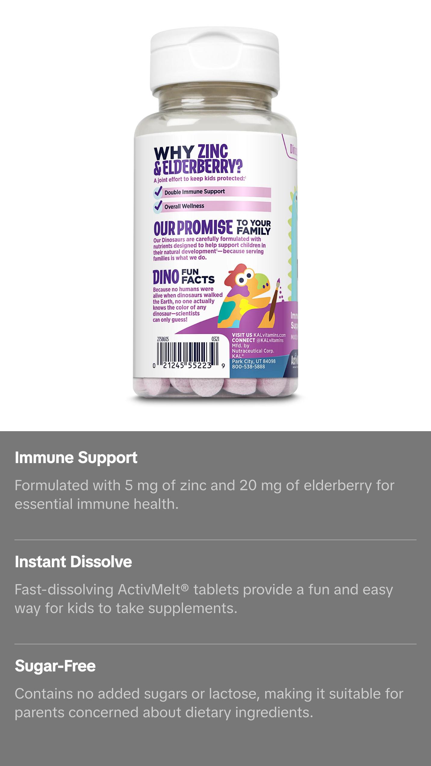 Zinc Elderberry Kids ActivMelt® Instant Dissolve Tablets