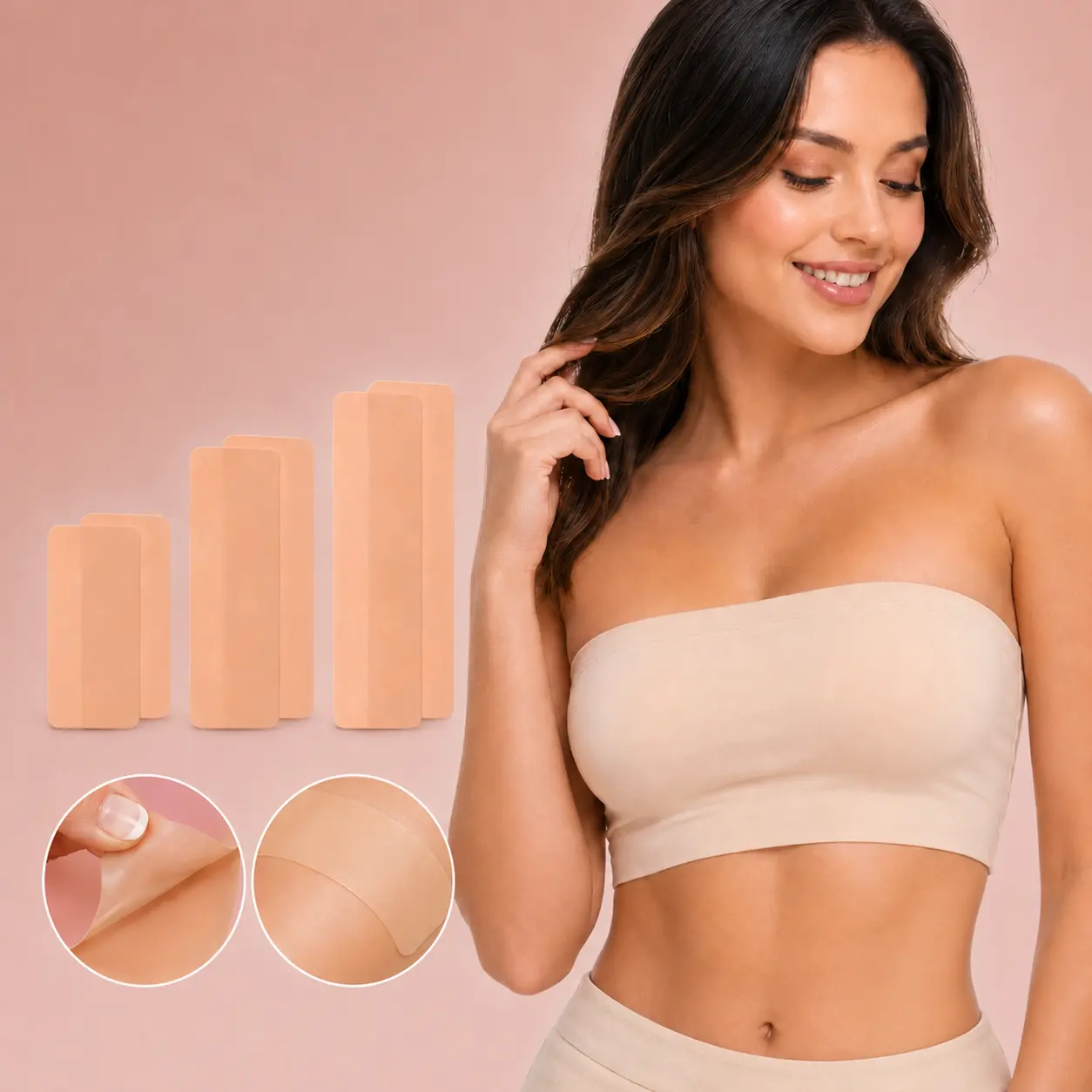 6PCS Reusable Silicone Breast Support Tape for Women, Cut-to-Fit Invisible Lift Strips for Strapless Tops, Sports Bras，Backless Dresses & Deep V Looks #summerwins #summervibes #Summer #DIY