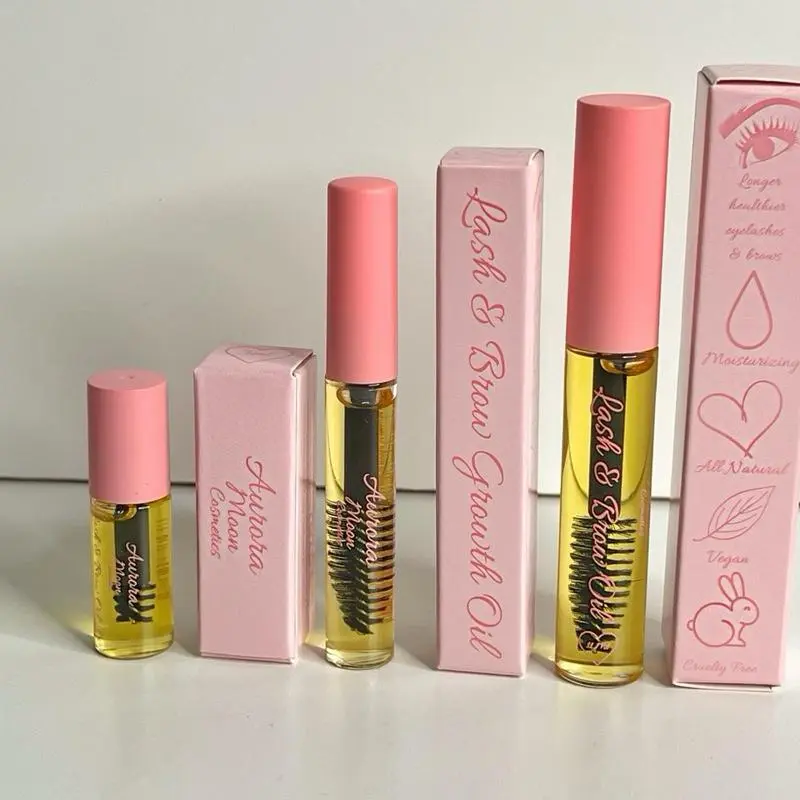LASH & BROW GROWTH SERUM: Eyelash and eyebrow growth oil serum to grow Thicker Longer Lashes Growth - No Prostaglandin - castor oil jojoba oil rosemary oil