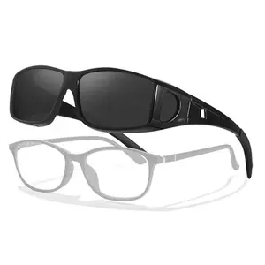 LVIOE Polarised Fit Over Sunglasses for Men Women, Clip-on Over Glasses Sunglasses with UV 400 Protection Windproof Polarized