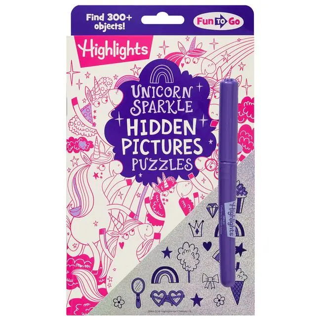 Unicorn Sparkle Hidden Pictures Puzzles: Find Over 300 Hidden Objects in This Unicorn-Themed Seek and Find Book for Kids 6 and Up by Highlights (Paperback)