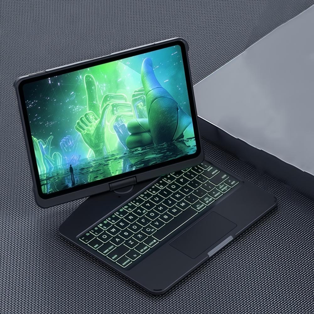 DarlingCase Y2k Pink iPad keyboard Case– 360° Rotating Multi-Touch Trackpad, RGB Backlit Keyboard, Transparent Back, Pencil Holder, Type-C Charging,for ipad 10th gen case ipad a16 case Tablet Cyberpunk Wireless  Digital