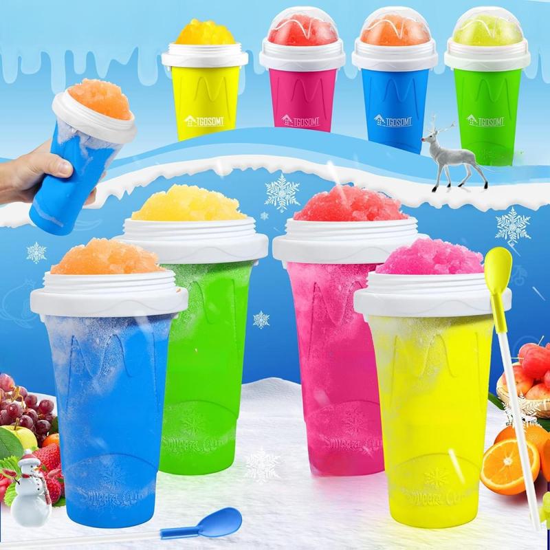 Slushy Cup, Magic Quick Frozen Slushie Maker Cup Squeeze,Ice Cream Make,Cool Fun Stuff Things Gadgets (Blue)