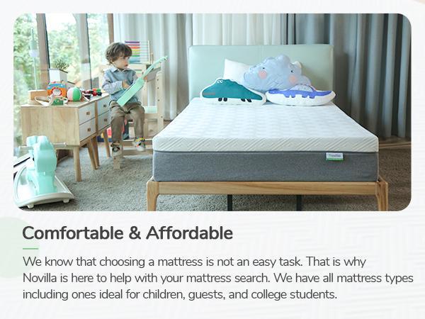 Gel Memory Foam Mattress&Fiberglass-Free - Medium Plush Feel with Motion Isolating, Bliss, King/Queen/Full/Twin, Egg Crate Design, 10/12 Inch ,Easy Maintenance Cooling Technology, queen size mattress,Holiday Haul