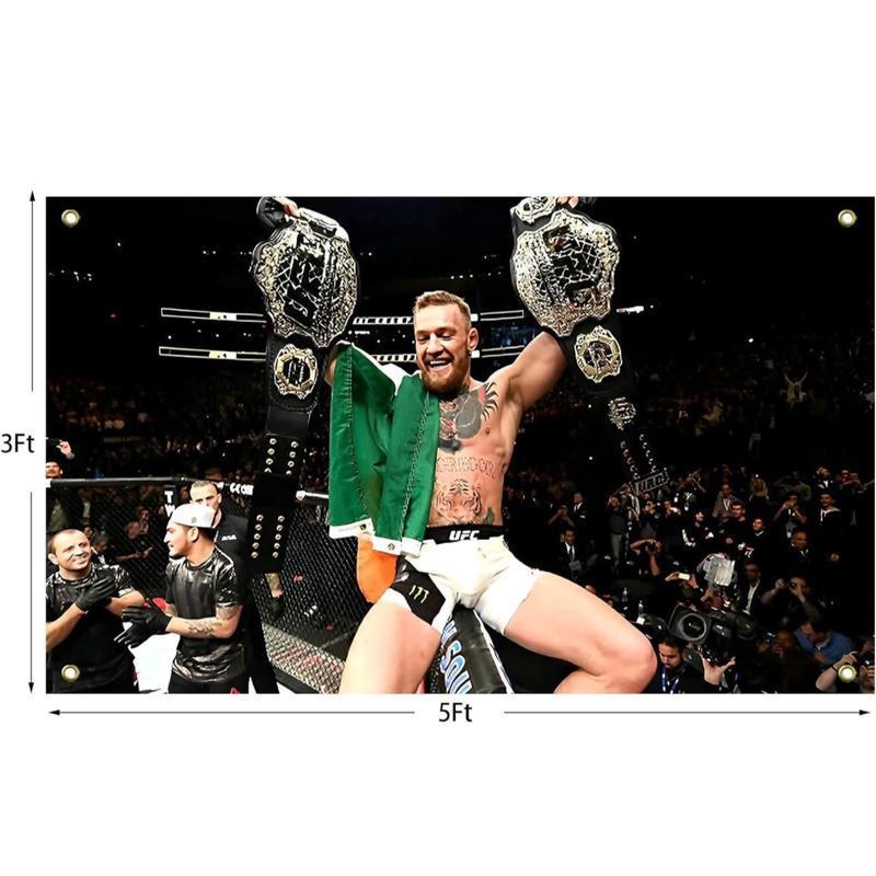 Conor McGregor Boxing 3x5FT Flag Funny Poster Durable Man Cave Wall Flag for College Dorm Room Decor Banners Ornaments Decoration Print  Tapestry