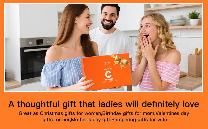 Korean 5X Vitamin C Skincare Set, 6-in-1 Skincare Gift Set with Cleanser, Toner, Serum, Lotion,Eye & Face Cream - Moisturizing Skincare Kit