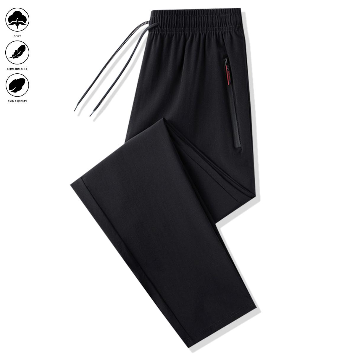 Men's jogging pants set of 3 pieces, with zipped pockets, lightweight material, suitable for exercise and sports activities, drawstring waistband, suitable for spring, summer and autumn seasons