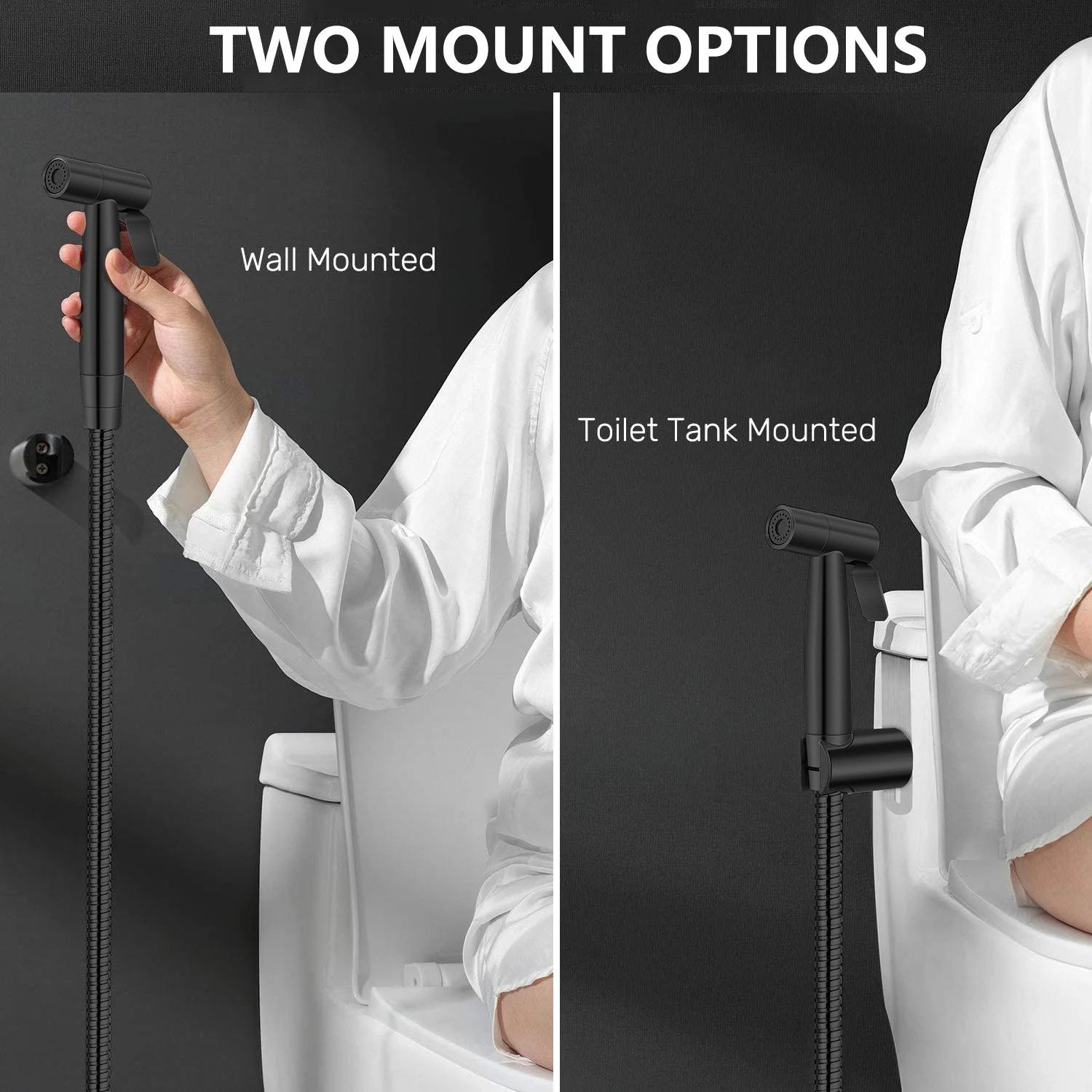 PHANCIR Handheld Bidet Sprayer for Toilet, Brushed Nickel Bidet Attachment for Feminine Wash