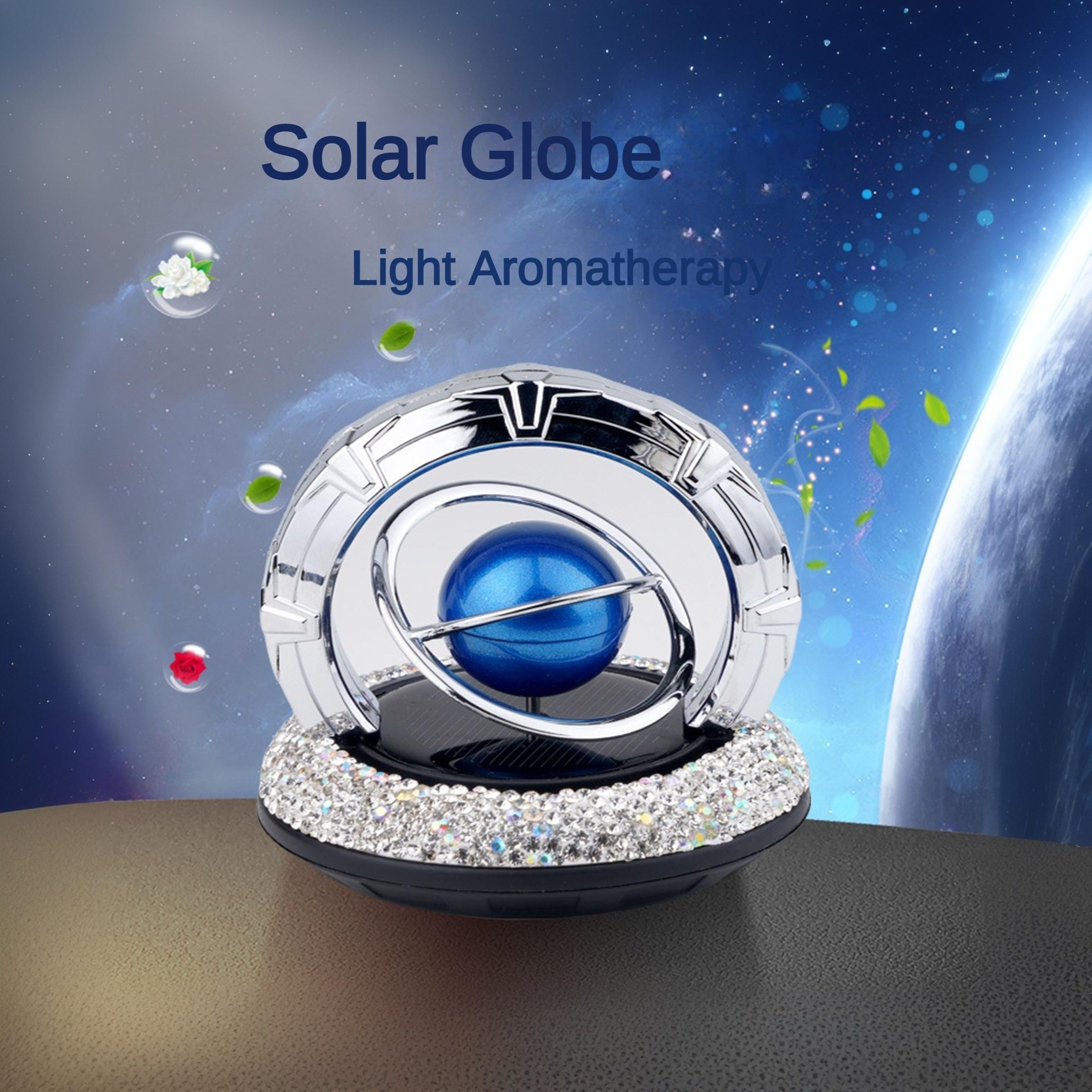 Car Aromatherapy Decoration + Keychain Fashion Car Decoration Fresh Air Solar Rotating Car Interior Decoration