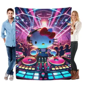 Sanrio Hello Kitty DJ Blanket Viral TikTok Soft Summer Throw for Kids & Adults Aesthetic Design Perfect Gift for Valentine's Day