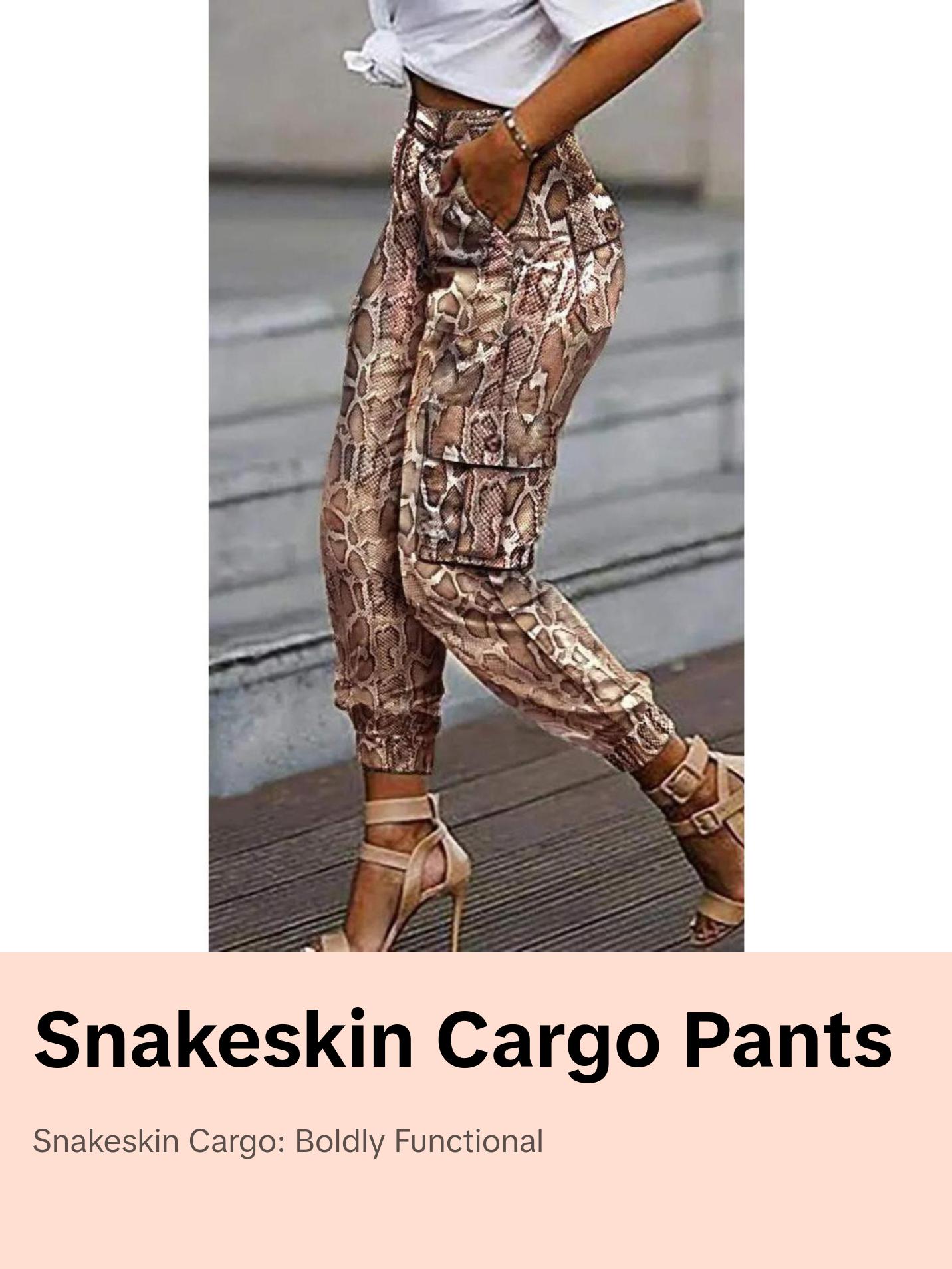 Snakeskin Cargo Pants