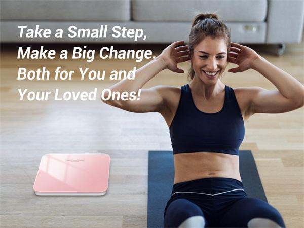 OVUTEK Bathroom Scale for Body Weight, Highly Accurate Digital Weighing Machine for People, Upgraded Batteries Included, Compact Size, LED Display, High Standards Sturdy Tempered Glass, 400lb, Pink