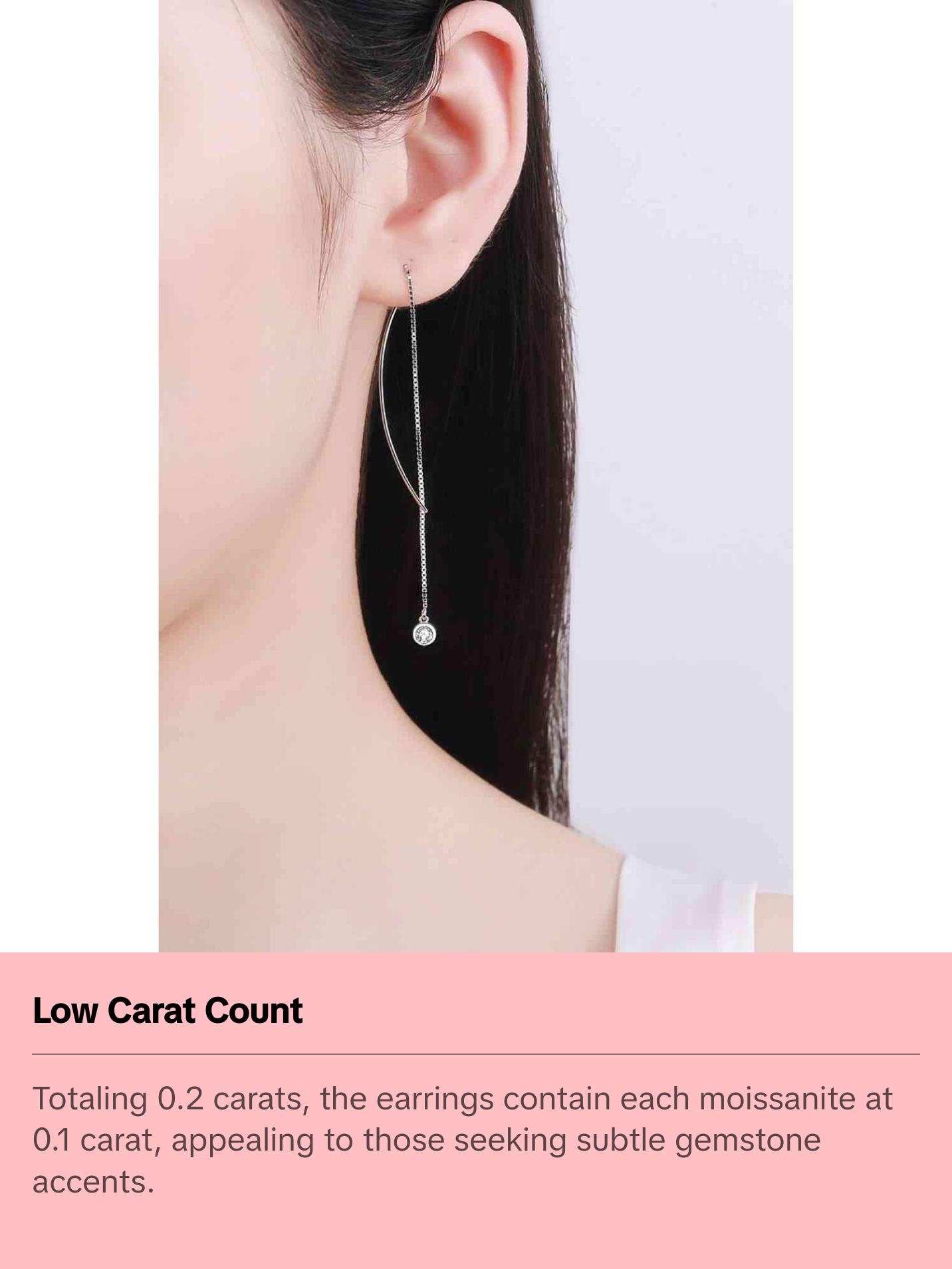 Moissanite 925 Sterling Silver Threader Earrings