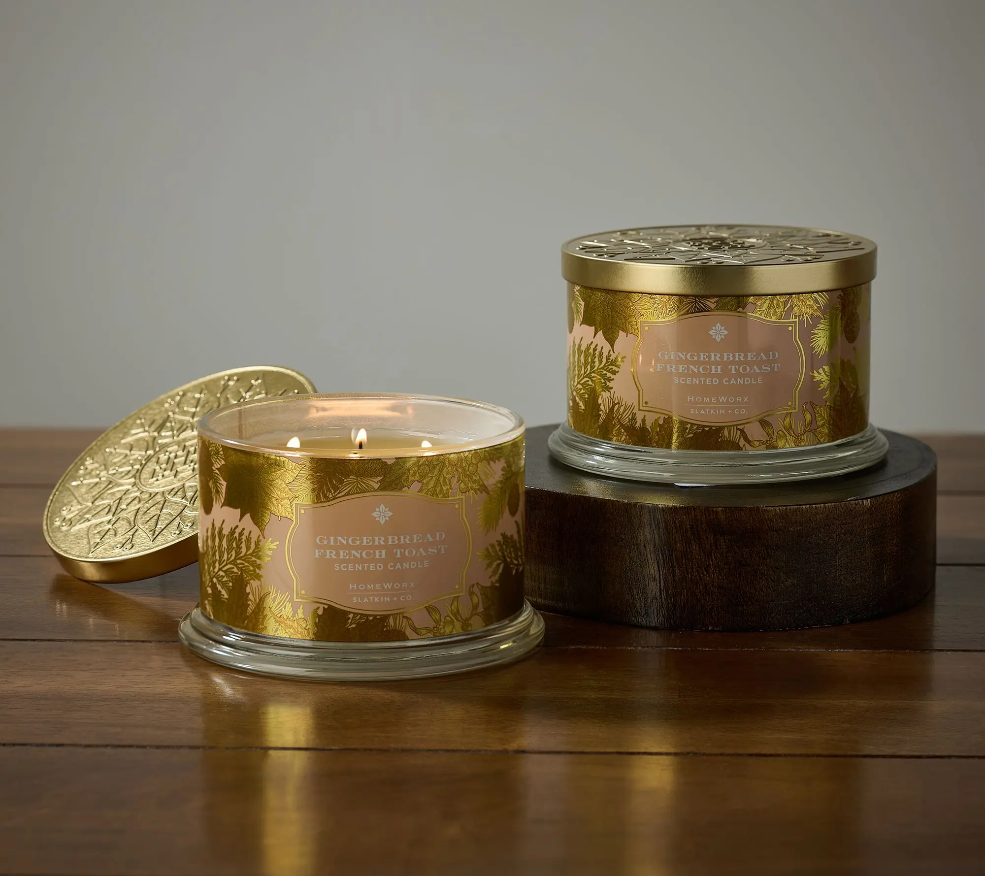 HomeWorx by Slatkin + Co. S/2 18oz Gingerbrd FT Candles