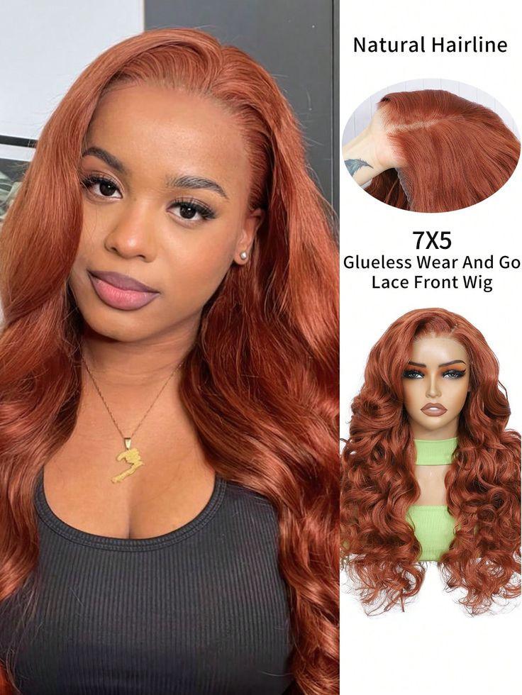 Bling Hair Body Wave 9x6 Glueless Wig Reddish Brown Ginger Colored #33 Preplucked Remy Brazilian 7x5 Lace Closure Wigs HD Lace No Tangling No Shedding 180 Density Wig