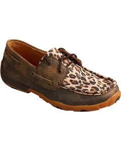 Twisted X Women's Cheetah Print Driving Moccasins Moc Toe - Wdm0057