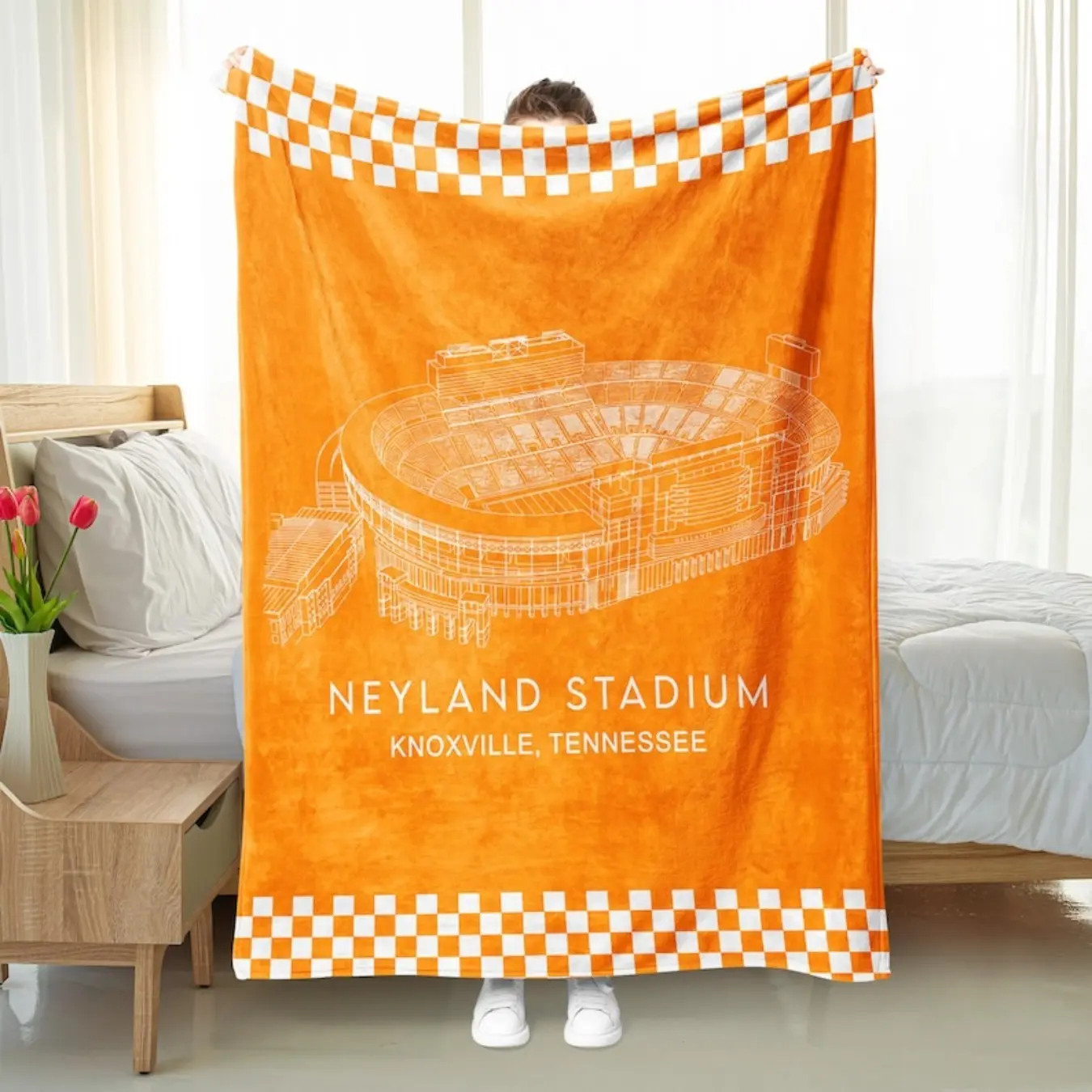 Neyland Stadium TNeyland Stadium Blanket Tennessee Football Stadium Blanket, College Football Blanket All-Season Home Bedroom Bed Sofa Picnic Cover Family Friends and Chridren Perfect Gift Christmas Present football fan gift fleece blanket