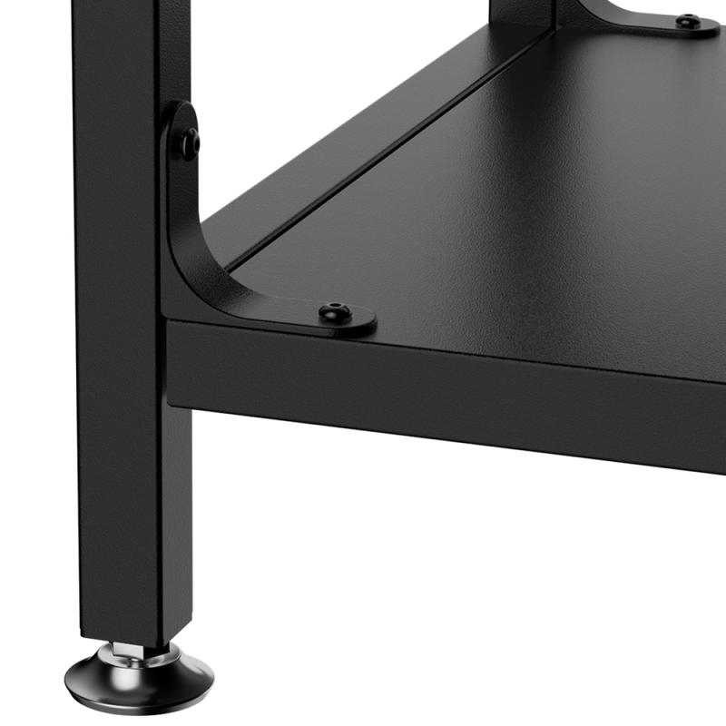 4-Tier Glass Display Shelf with RGB Lights, LED Lighted Curio Cabinet with Adjustable Storage Box & Hooks, Metal Frame Standing Shelf for Collectibles, Plants, Books, Living Room, Bedroom, Office