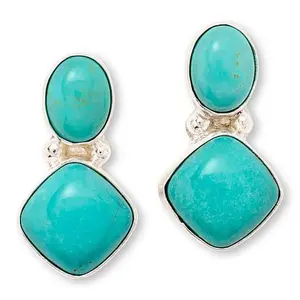 Mine Finds by Jay King Sterling Silver Baja Turquoise Earrings