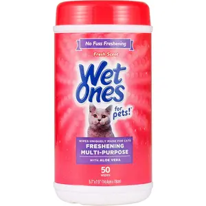 Multi-Purpose Cat Grooming Wipes with Aloe Vera