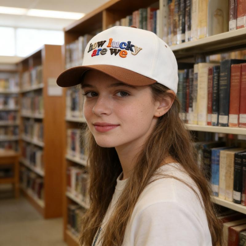 How Lucky Are We Embroidered Baseball Cap｜Vintage Trucker Hat for Men Women｜Adjustable Snapback Streetwear Hat