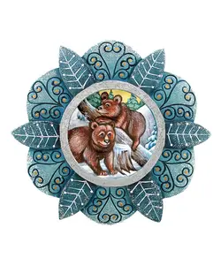 Kodiak Family Sculpted Hand-Painted Christmas Ornament by G. DeBrekht - Wildlife Holiday Decor - 6102182