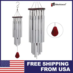 27-Tube Wind Chime Outdoor 304 Stainless Steel Weatherproof Windchimes with Copper Bells Deep Resonance for Garden Patio Buddhist Temple Gift Package Decorative Modern