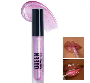 Queen Cosmetics Moonstone Gloss Lipstick Shimmering Pink Finish High Shine Lipgloss for Makeup Care Vegan Cruelty Free Moisturizer