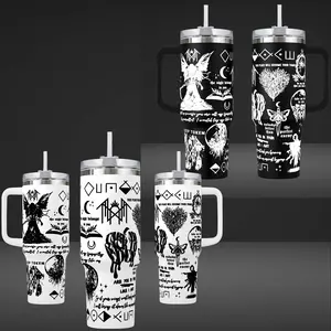 Sleep Token Tumbler 40oz 20oz Black & White Rock Music Band Custom Cup 40 oz Tumbler With Handle, Tumbler 20oz No Handle, Gifts For Fans