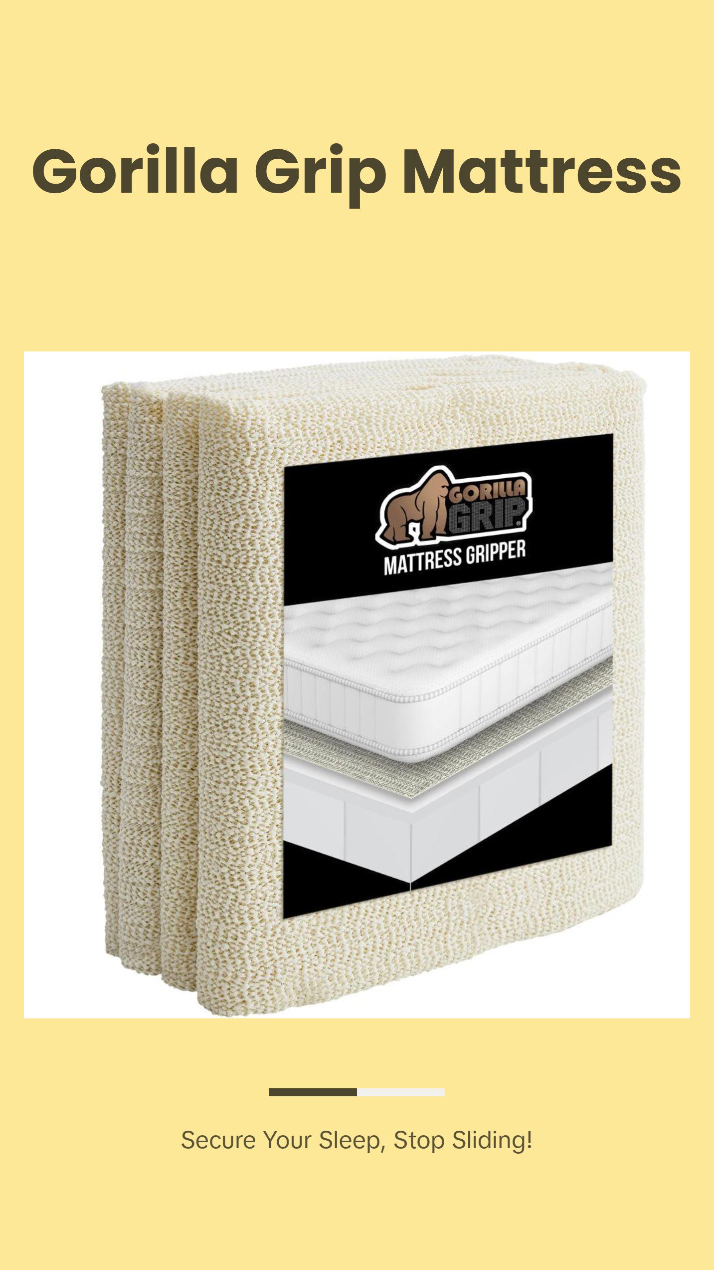 Gorilla Grip Non Slip Mattress Gripper, Prevents Mattresses from Sliding and Holds Bed in Place, Pad Grips Beds, Sofa, Couch, Chair Cushions and Helps Keep Topper from Slipping, Easy Trim Pads