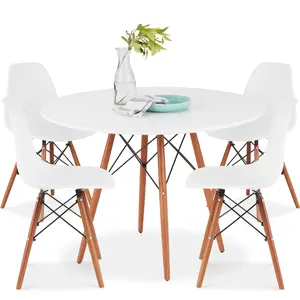 Best Choice Products 5-Piece Compact Mid-Century Modern Dining Set w/ 4 Chairs, Wooden Legs Best Choice Products 5-Piece Compact Mid-Century Modern Dining Set w/ 4 Chairs, Wooden Legs