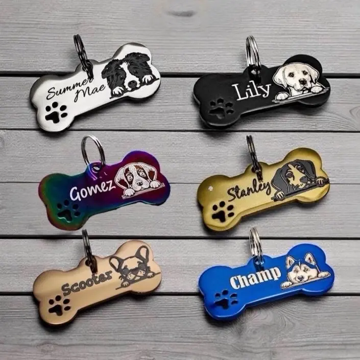 Engraved Dog ID Tag: Custom Pet ID, Stainless Steel
