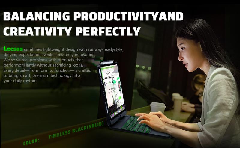 Timeless Black Keyboard Case for iPad Pro 11/13-inch , Transparent Cyberpunk Shell, 360° Rotating Multi-Touch Trackpad, 7-Color Backlit Keyboard, Pencil Holder, Type-C Charging, Magnetic Timeless Black Keyboard Case for iPad Pro 11/13-inch , Transparent Cyberpunk Shell, 360° Rotating Multi-Touch Trackpad, 7-Color Backlit Keyboard, Pencil Holder, Type-C Charging, Magnetic