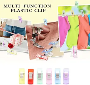 50 Pcs Sewing Clips, Multipurpose Quilting Clips, Assorted Colors Plastic Clips for Crafts, Sewing Projects & Sewing Notions