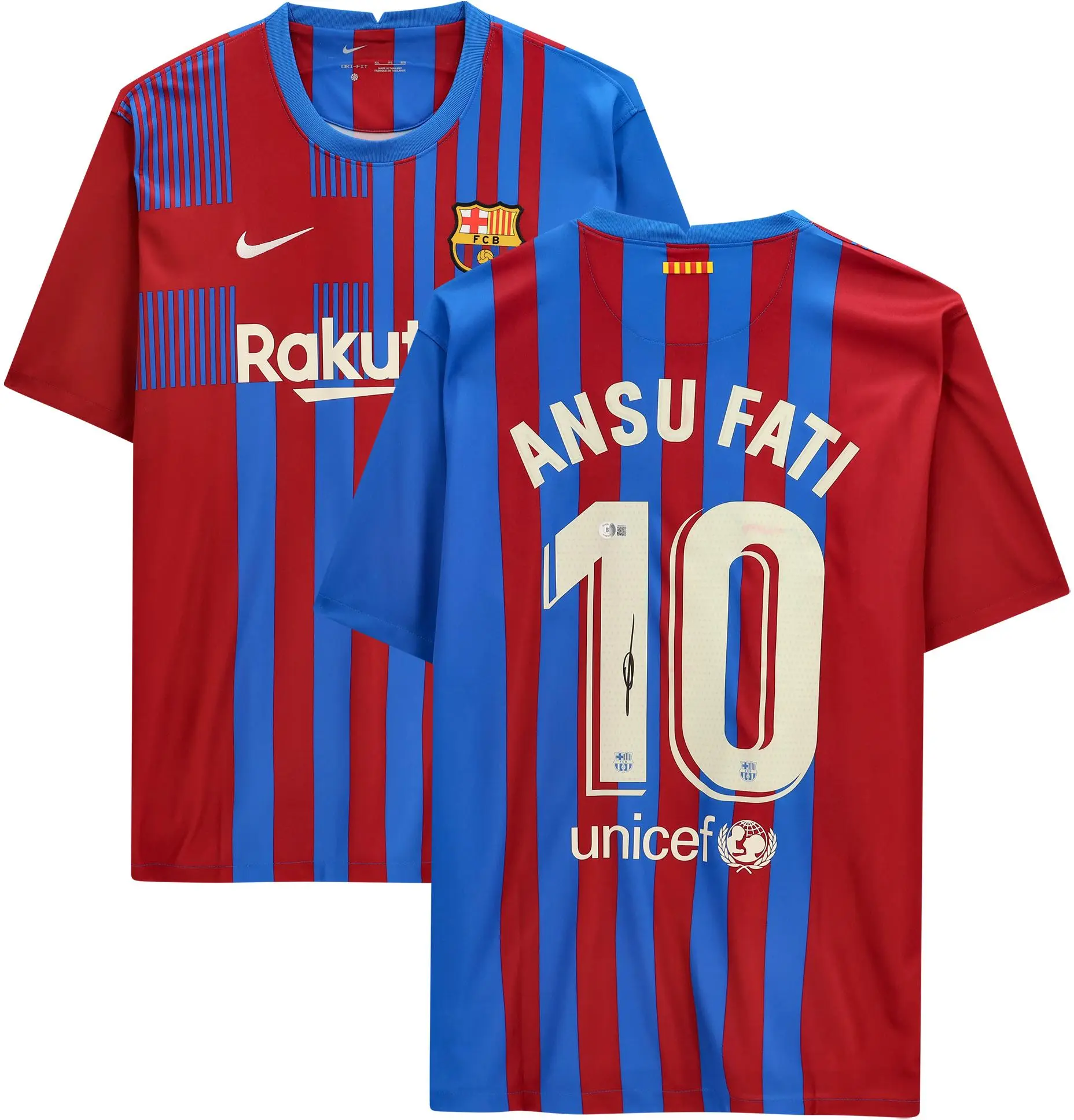 Ansu Fati Barcelona Autographed Red and Blue Nike Jersey - Fanatics Authentic Certified