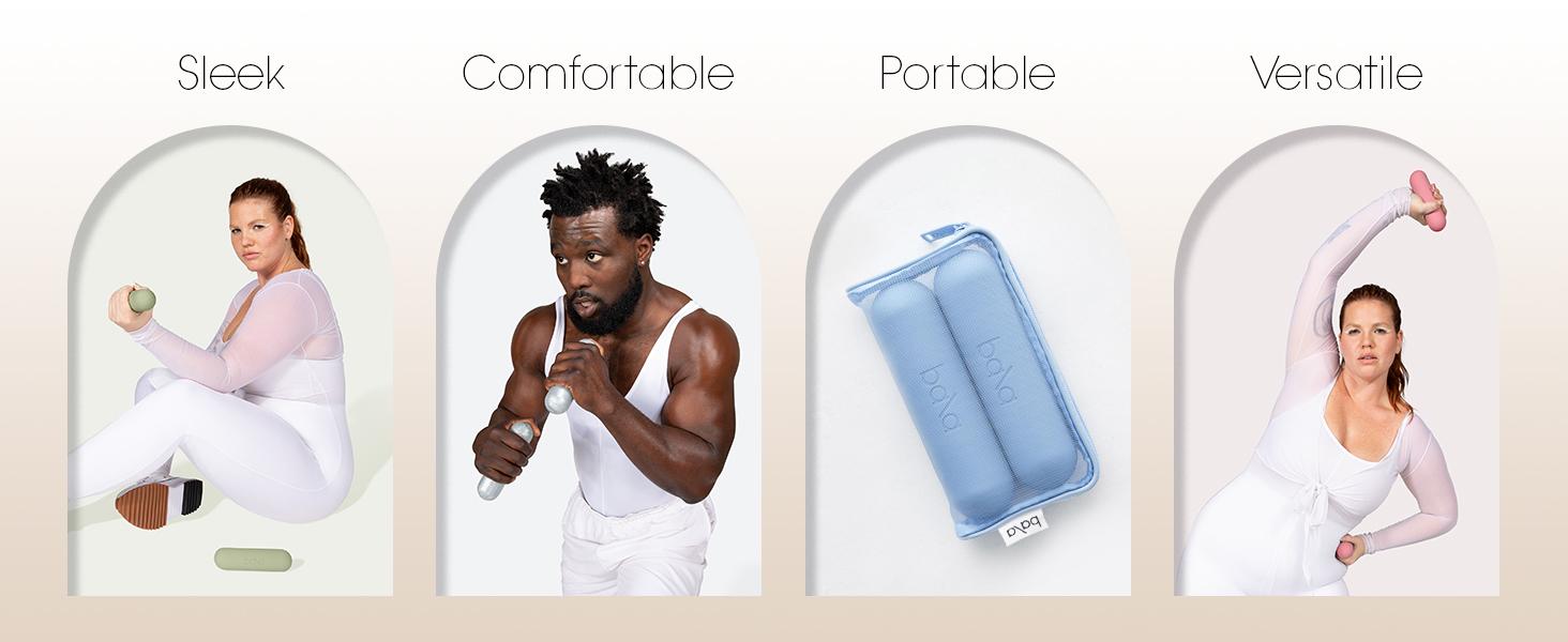 Bala Bars Dumbbell Set for Women & Men- Set of 2 Bars Designed for Walking, Strength Training, HIIT, Boxing & Aerobics