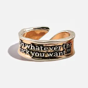 Do Whatever The F*ck You Want Adjustable Remember Ring Two-Tone Gold & Silver Finish Slightly Adjustable Handmade Jewelry